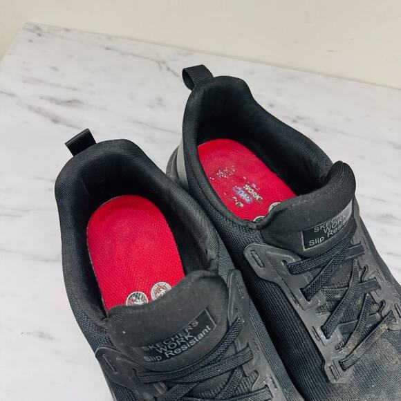 Skechers Work Slip Resistant Black Sneakers Women’s Size 9.5 - Picture 8 of 10